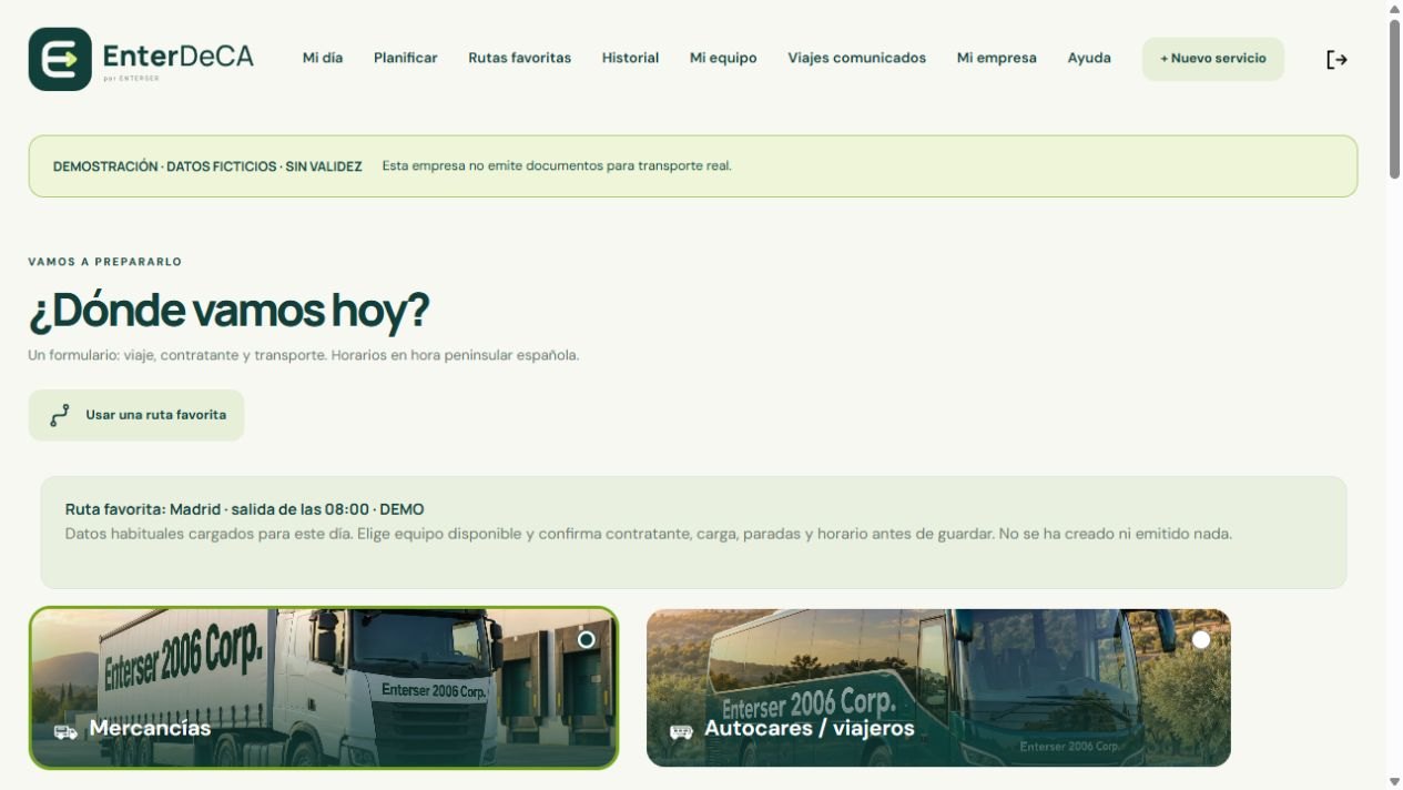 Formulario de demostración que comprueba fechas y disponibilidad antes de completar un transporte