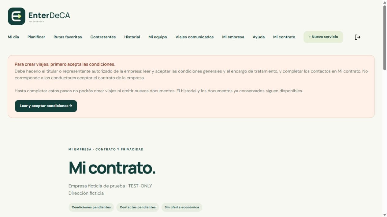 Aviso de contrato pendiente en una empresa ficticia
